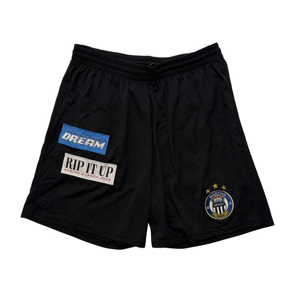 Martine Rose Football Logo Shorts S Black